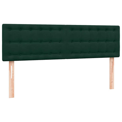 vidaXL Lit boxspring avec matelas Velours vert foncé 160x220 cm