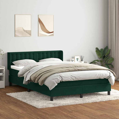 vidaXL Lit boxspring avec matelas Velours vert foncé 160x220 cm