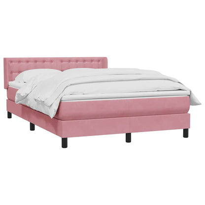 Boxspringbett mit Matratze Rosa 160x220 cm Samt