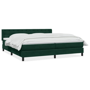 vidaXL Lit coffre avec matelas Vert foncé 180x220 cm Velours