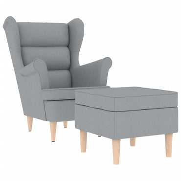 vidaXL Fauteuil avec repose-pieds gris clair en tissu