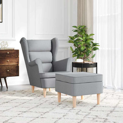 vidaXL Fauteuil avec repose-pieds gris clair en tissu