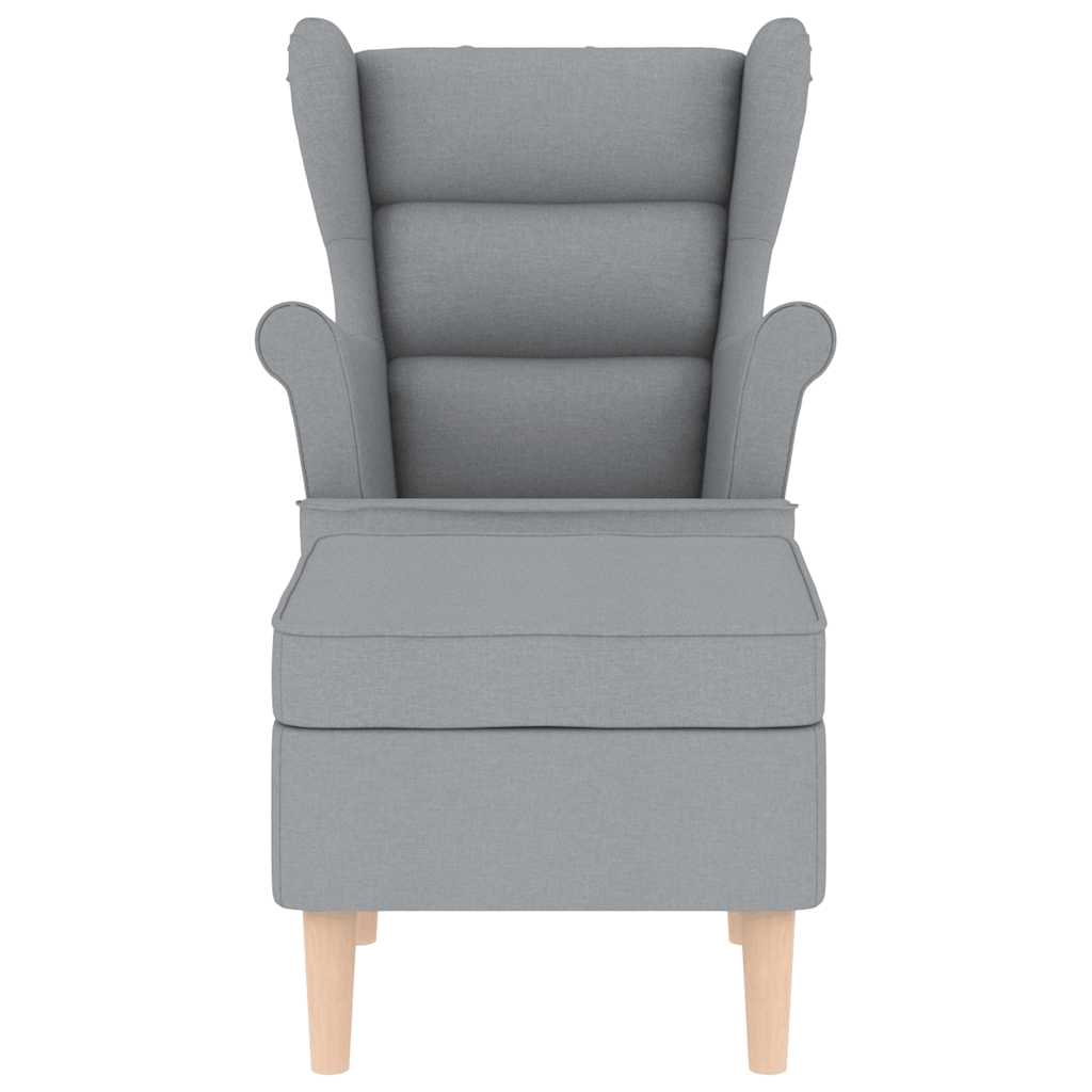 vidaXL Fauteuil avec repose-pieds gris clair en tissu