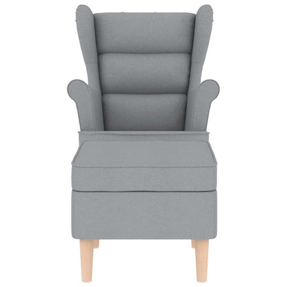 vidaXL Fauteuil avec repose-pieds gris clair en tissu