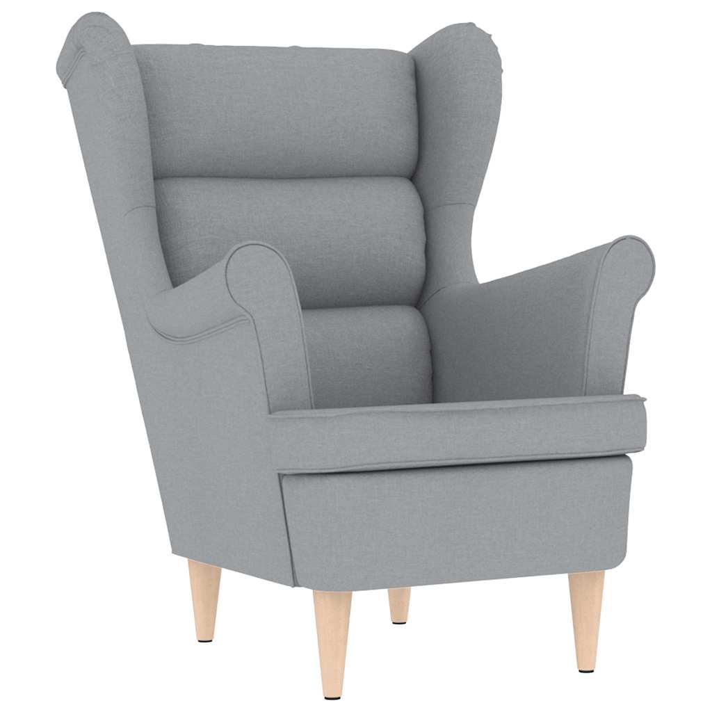 vidaXL Fauteuil avec repose-pieds gris clair en tissu