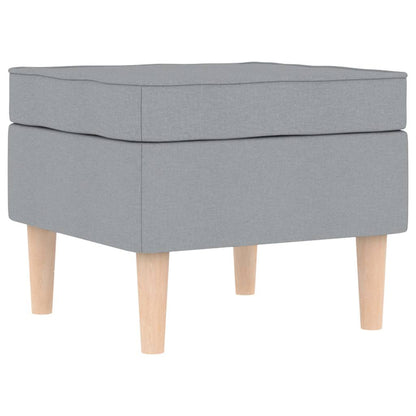 vidaXL Fauteuil avec repose-pieds gris clair en tissu