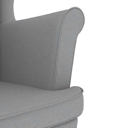 vidaXL Fauteuil avec repose-pieds gris clair en tissu