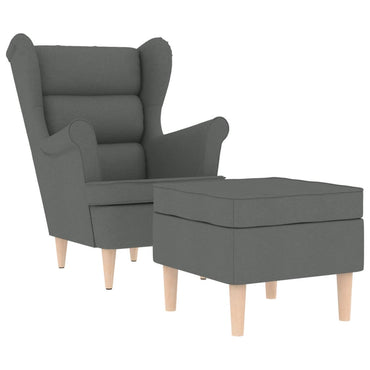 vidaXL Fauteuil avec repose-pieds Gris foncé Tissu