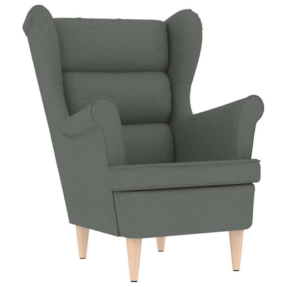 vidaXL Fauteuil avec repose-pieds Gris foncé Tissu
