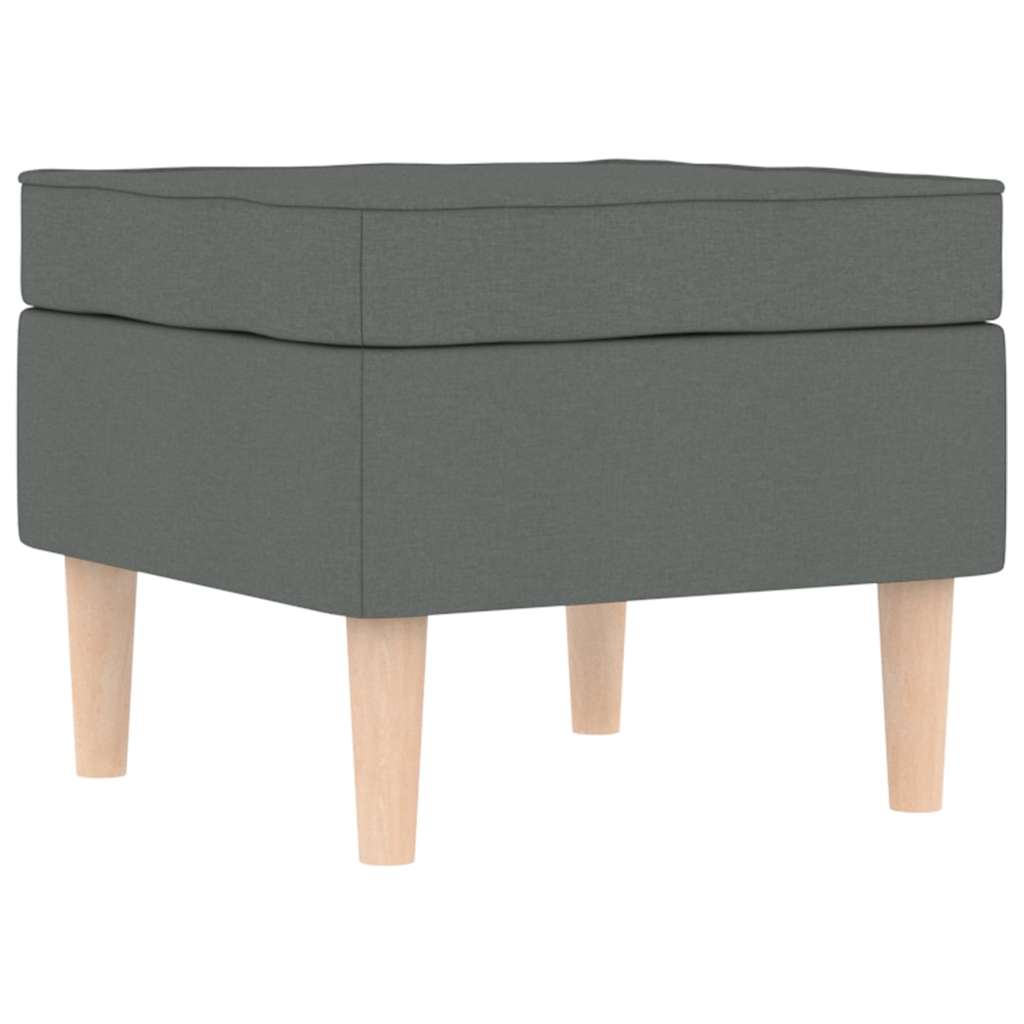 vidaXL Fauteuil avec repose-pieds Gris foncé Tissu