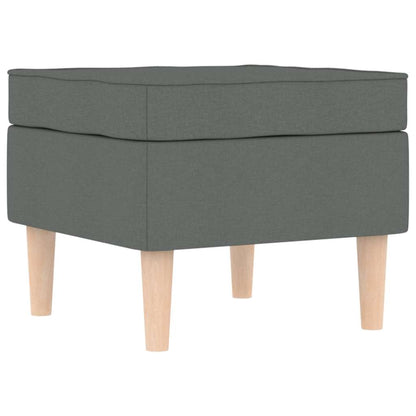 vidaXL Fauteuil avec repose-pieds Gris foncé Tissu
