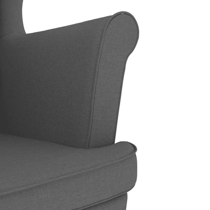 vidaXL Fauteuil avec repose-pieds Gris foncé Tissu