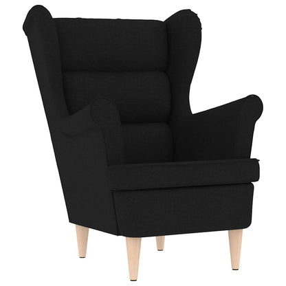 vidaXL Fauteuil avec repose-pieds Noir Tissu