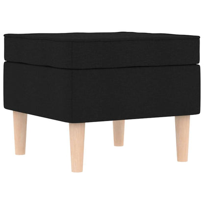vidaXL Fauteuil avec repose-pieds Noir Tissu