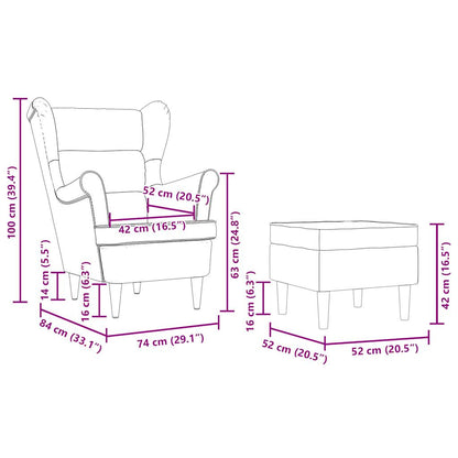 vidaXL Fauteuil avec repose-pieds Noir Tissu