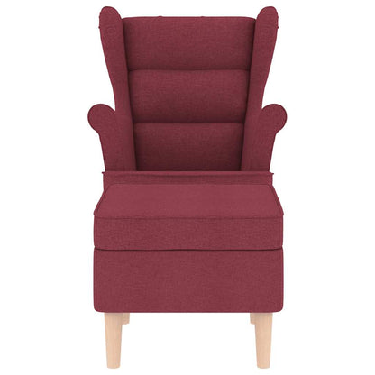 vidaXL Sessel mit Fußhocker Weinrot Stoff