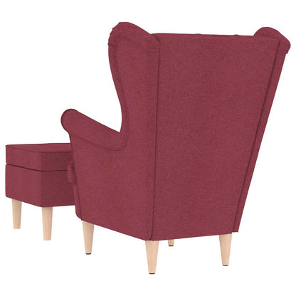 vidaXL Sessel mit Fußhocker Weinrot Stoff