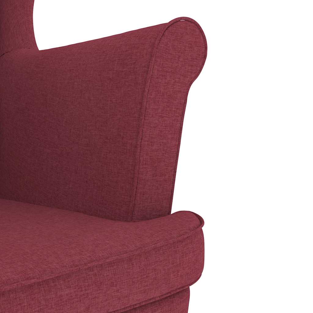 vidaXL Sessel mit Fußhocker Weinrot Stoff