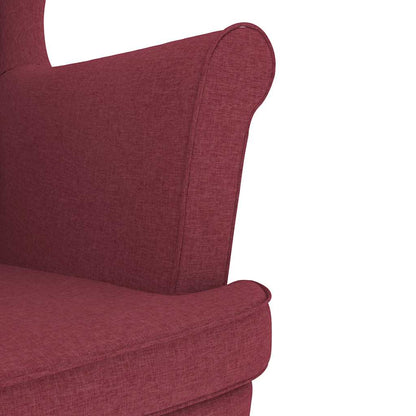 vidaXL Sessel mit Fußhocker Weinrot Stoff