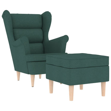 vidaXL Fauteuil avec repose-pieds Tissu Vert foncé