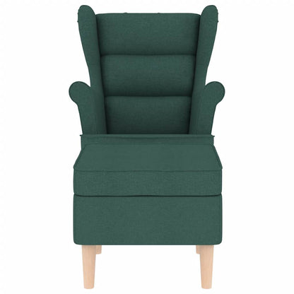 vidaXL Fauteuil avec repose-pieds Tissu Vert foncé