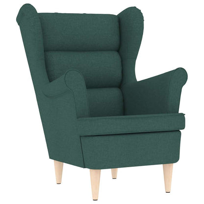 vidaXL Fauteuil avec repose-pieds Tissu Vert foncé
