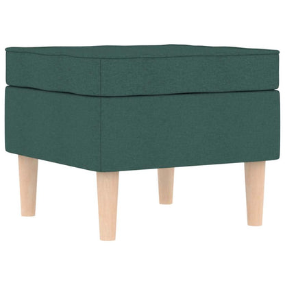 vidaXL Fauteuil avec repose-pieds Tissu Vert foncé