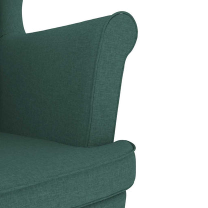 vidaXL Fauteuil avec repose-pieds Tissu Vert foncé