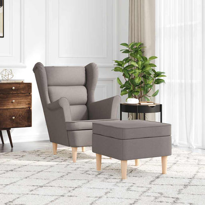 vidaXL Fauteuil avec repose-pieds Taupe Tissu