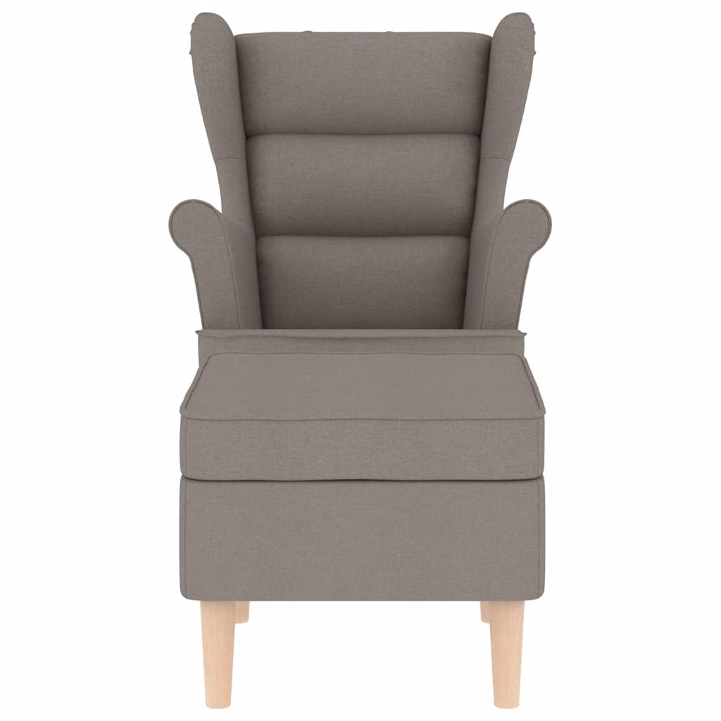 vidaXL Fauteuil avec repose-pieds Taupe Tissu