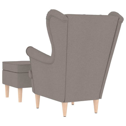 vidaXL Fauteuil avec repose-pieds Taupe Tissu