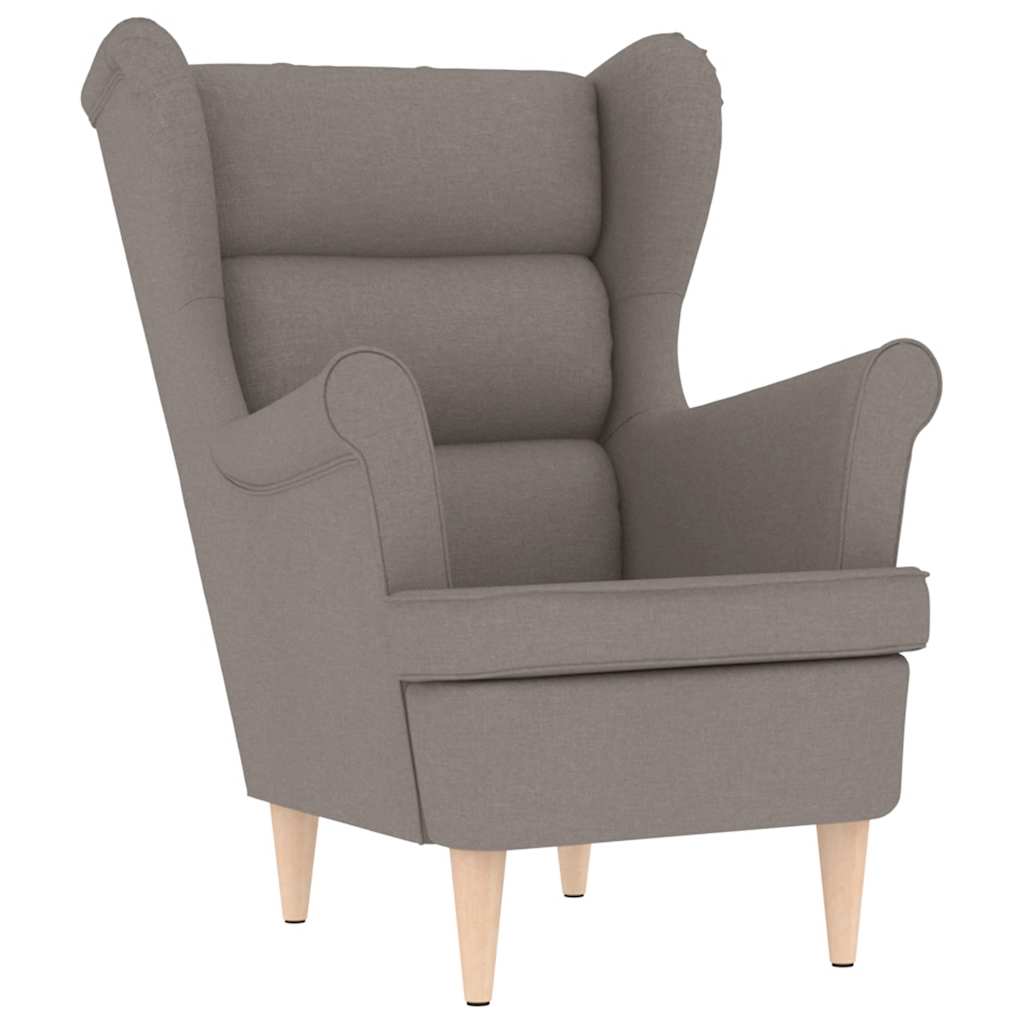vidaXL Fauteuil avec repose-pieds Taupe Tissu