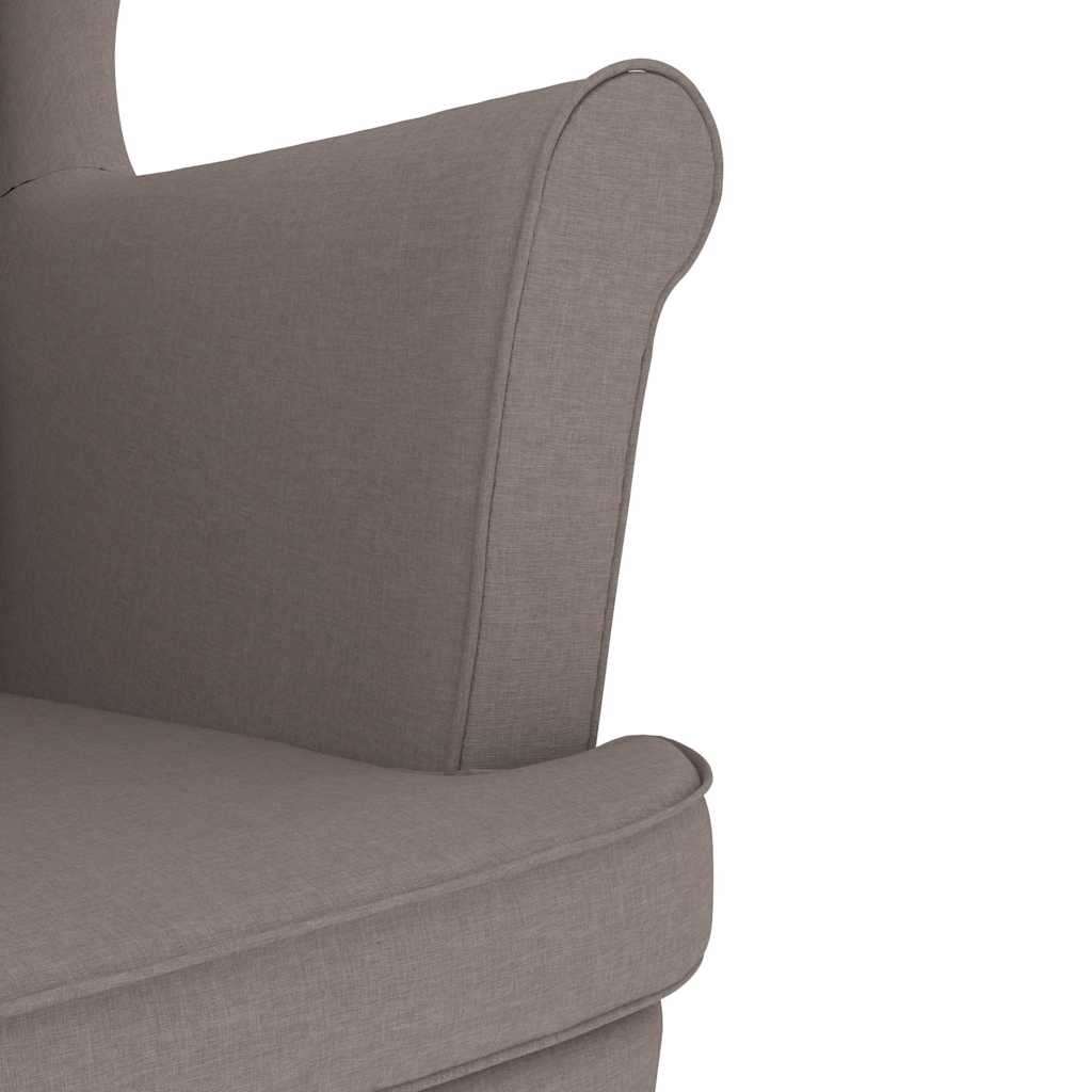 vidaXL Fauteuil avec repose-pieds Taupe Tissu