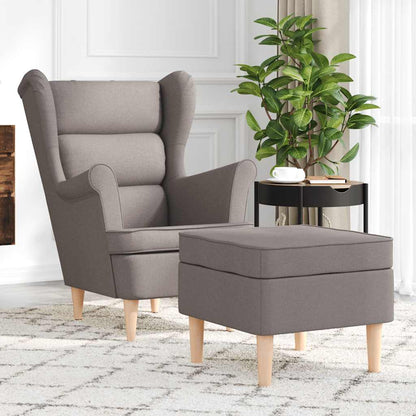 vidaXL Fauteuil avec repose-pieds Taupe Tissu