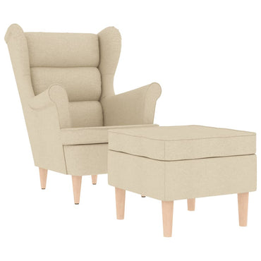 vidaXL Sessel mit Fußhocker Creme Stoff