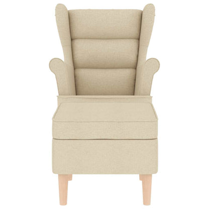 vidaXL Sessel mit Fußhocker Creme Stoff
