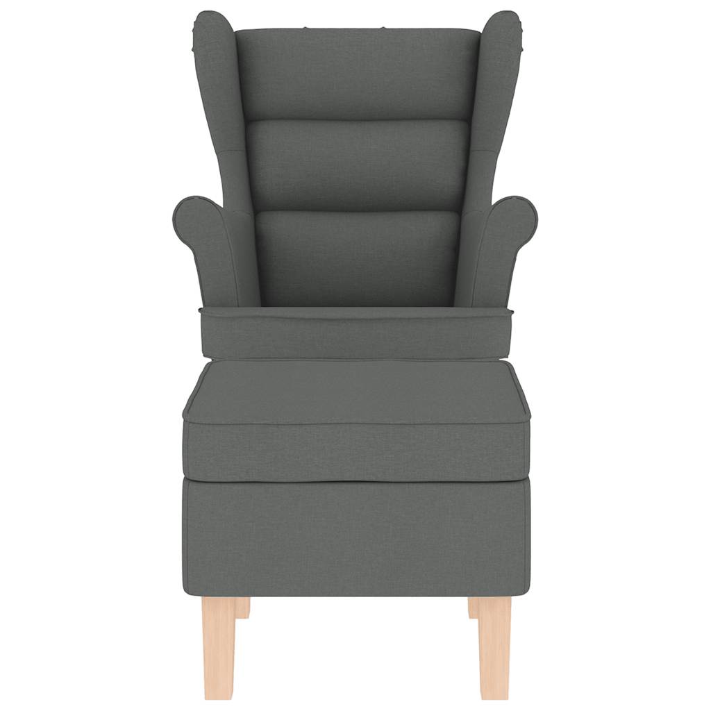 vidaXL Fauteuil à bascule avec repose-pieds Tissu gris foncé