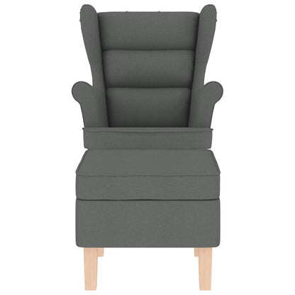 vidaXL Fauteuil à bascule avec repose-pieds Tissu gris foncé