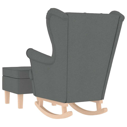 vidaXL Fauteuil à bascule avec repose-pieds Tissu gris foncé