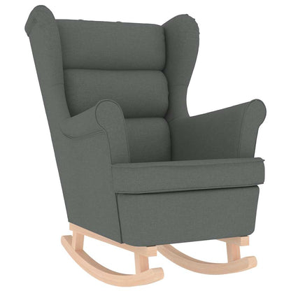 vidaXL Fauteuil à bascule avec repose-pieds Tissu gris foncé