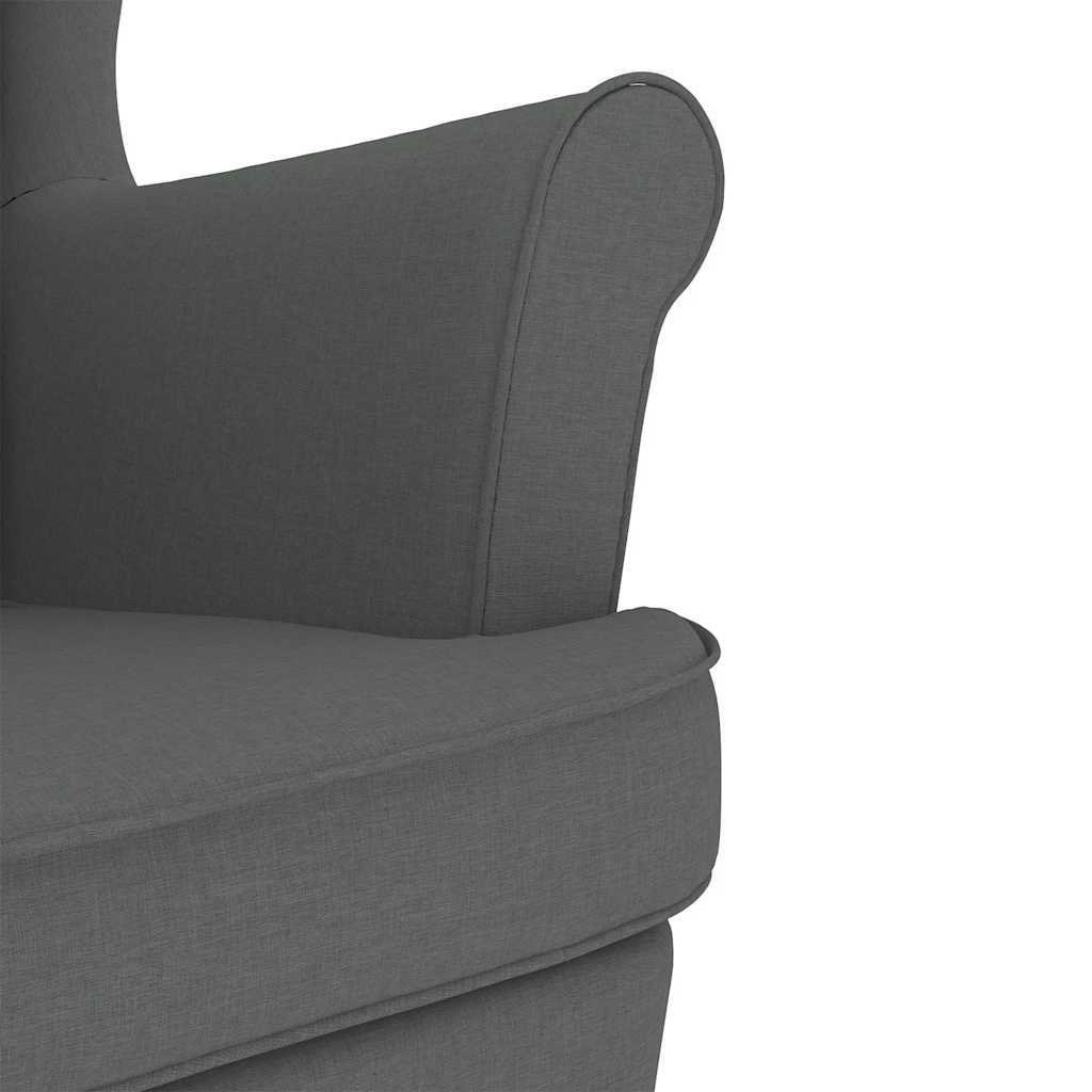 vidaXL Fauteuil à bascule avec repose-pieds Tissu gris foncé