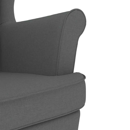 vidaXL Fauteuil à bascule avec repose-pieds Tissu gris foncé
