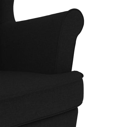 vidaXL Schaukelstuhl mit Fußhocker Schwarz Stoff
