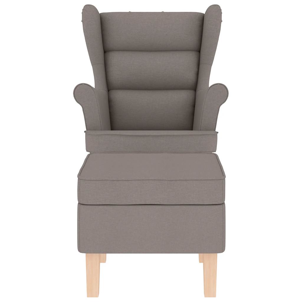 vidaXL Schaukelstuhl mit Fußhocker Taupe Stoff