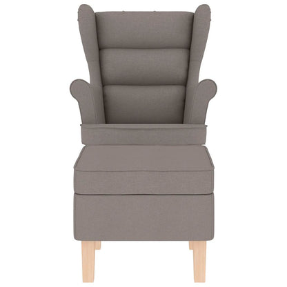 vidaXL Schaukelstuhl mit Fußhocker Taupe Stoff