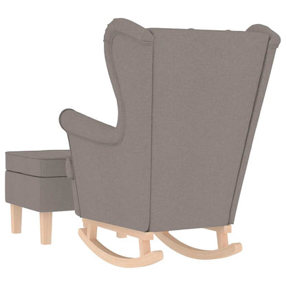 vidaXL Schaukelstuhl mit Fußhocker Taupe Stoff
