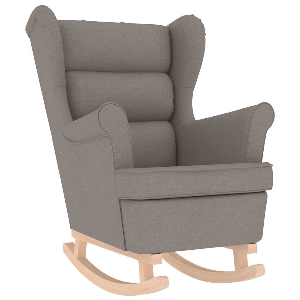 vidaXL Schaukelstuhl mit Fußhocker Taupe Stoff