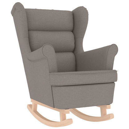 vidaXL Schaukelstuhl mit Fußhocker Taupe Stoff