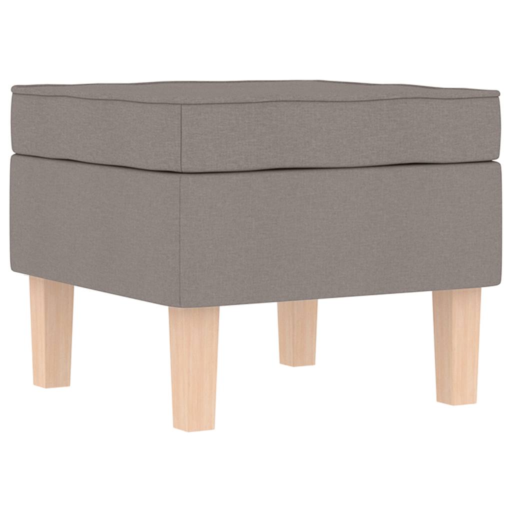 vidaXL Schaukelstuhl mit Fußhocker Taupe Stoff