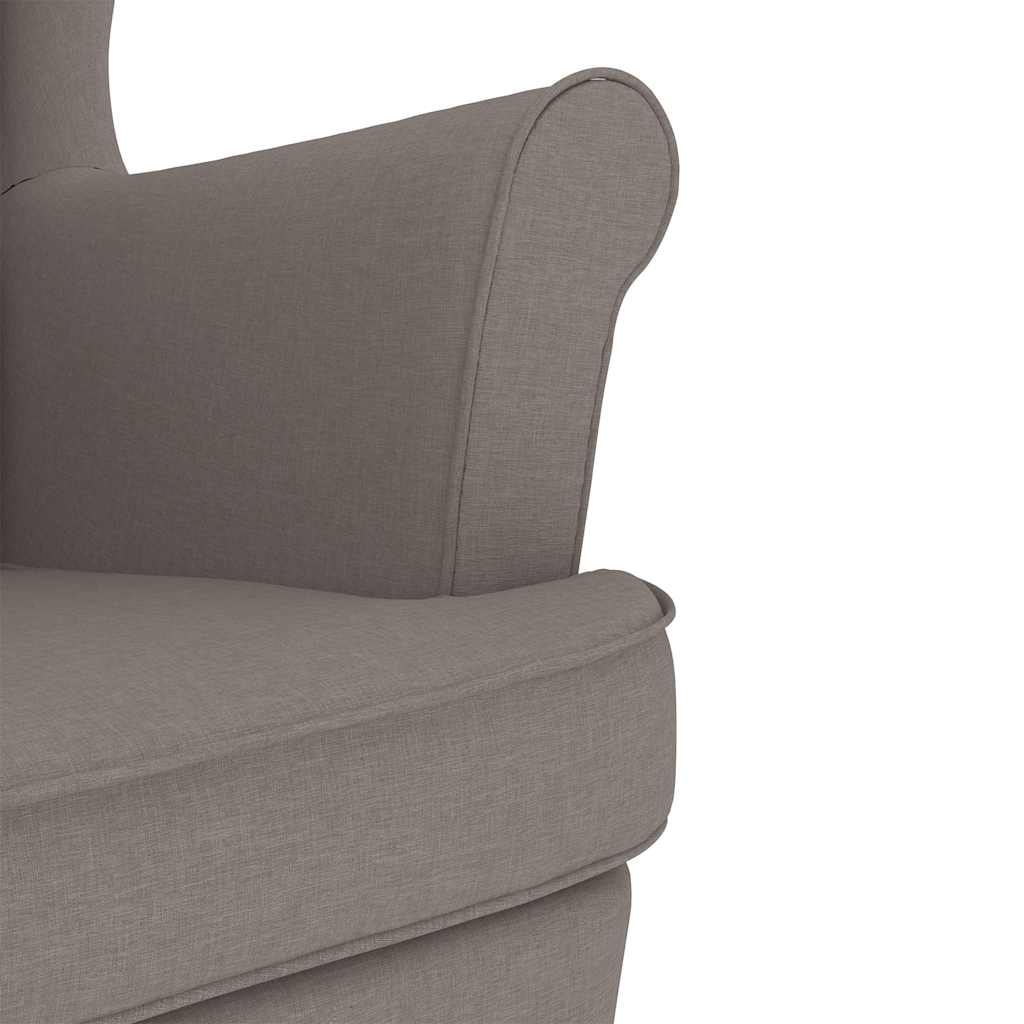 vidaXL Schaukelstuhl mit Fußhocker Taupe Stoff